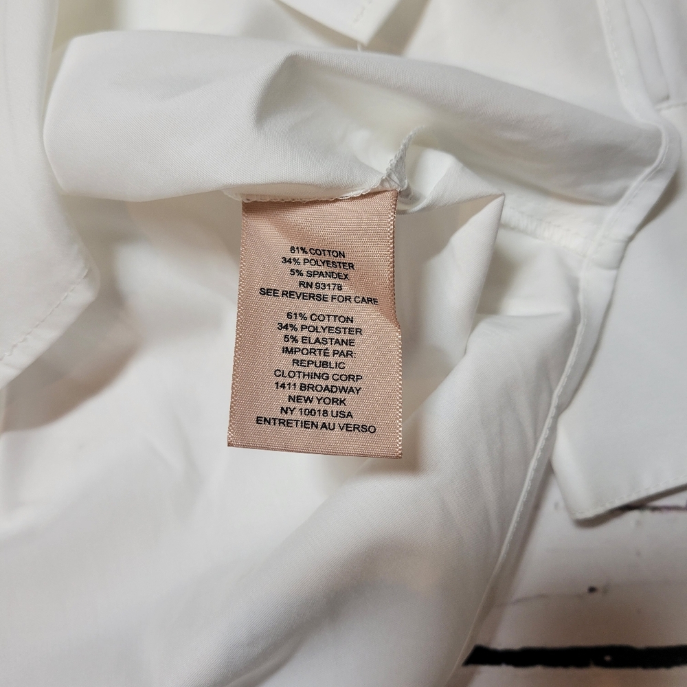 Philosophy White Oversized Button-Down Shirt Hi-Lo Hem Boxy Fit Classic Size XS - Picture 9 of 11
